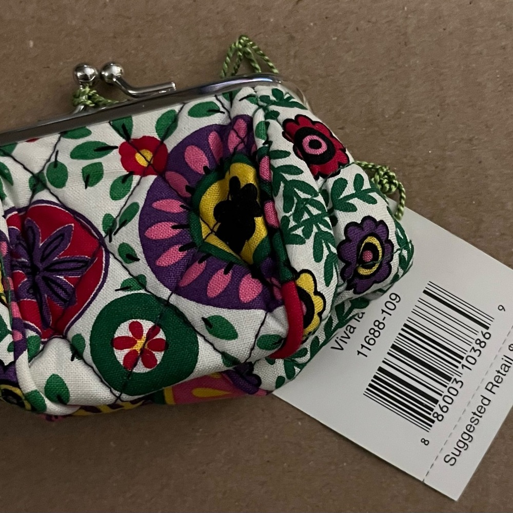 Vera Bradley Petite Pouch Viva La Vera Kiss-Lock Coin Purse
